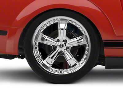 Shelby Razor Chrome Wheel; Rear Only; 20x10; 48mm Offset (05-09 Mustang)