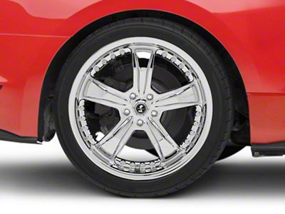 Shelby Razor Chrome Wheel; Rear Only; 20x10; 48mm Offset (15-23 Mustang GT, EcoBoost, V6)