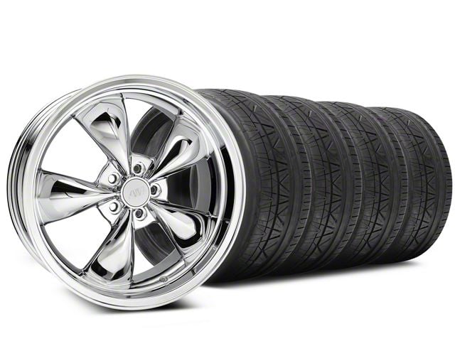 Deep Dish Bullitt Chrome Wheel and Mickey Thompson Tire Kit; 20x8.5 (05-10 Mustang GT; 05-14 Mustang V6)