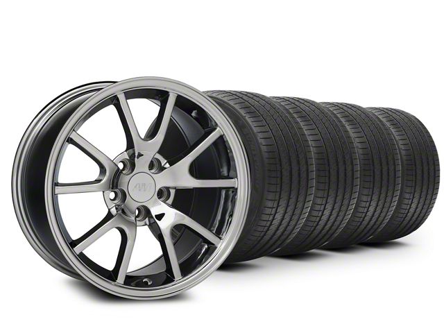 FR500 Style Chrome Wheel and Sumitomo Maximum Performance HTR Z5 Tire Kit; 17x9 (99-04 Mustang)