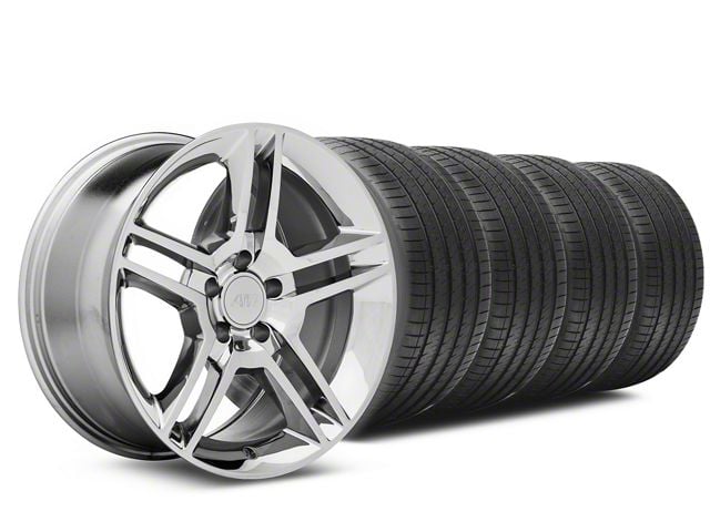 2010 GT500 Style Chrome Wheel and Sumitomo Maximum Performance HTR Z5 Tire Kit; 18x9 (05-14 Mustang, Excluding 13-14 GT500)