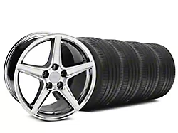 Saleen Style Chrome Wheel and Sumitomo Maximum Performance HTR Z5 Tire Kit; 18x9 (05-14 Mustang GT, V6)