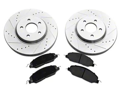 C&L Super Sport Brake Rotor and Pad Kit; Front (05-10 Mustang GT)