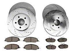 C&L Super Sport Brake Rotor and Pad Kit; Front and Rear (05-10 Mustang GT)