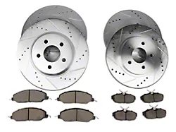 C&L Super Sport Brake Rotor and Pad Kit; Front and Rear (05-10 Mustang GT)