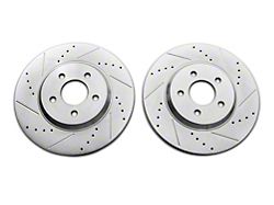 C&L Super Sport Cross-Drilled and Slotted Rotors; Front Pair (05-10 Mustang GT; 11-14 Mustang V6)