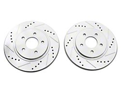 C&L Super Sport Cross-Drilled and Slotted Rotors; Rear Pair (05-14 Mustang, Excluding 13-14 GT500)