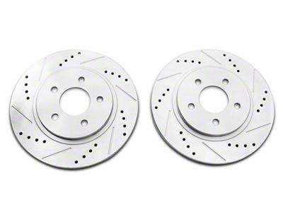 C&L Super Sport Cross-Drilled and Slotted Rotors; Rear Pair (05-14 Mustang, Excluding 13-14 GT500)