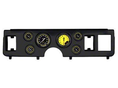 Classic Instruments Autocross Yellow Gauge Cluster Package; Full-Sweep; Black (79-86 Mustang)