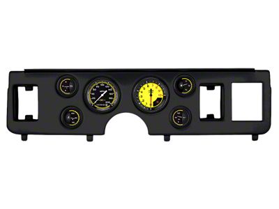Classic Instruments Autocross Yellow Gauge Cluster Package; Short-Sweep; Black (79-86 Mustang)