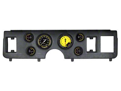 Classic Instruments Autocross Yellow Gauge Cluster Package; Short-Sweep; Carbon Fiber (79-86 Mustang)