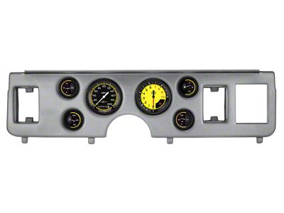 Classic Instruments Autocross Yellow Gauge Cluster Package; Short-Sweep; Brushed Aluminum (79-86 Mustang)