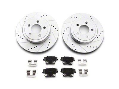 C&L Super Sport Brake Rotor and Pad Kit; Rear (09-23 Challenger GT, R/T, Rallye Redline, SXT & T/A w/ Dual Piston Front Calipers & Vented Rear Rotors; 2011 Challenger SE w/ Dual Piston Front Calipers & Vented Rear Rotors)