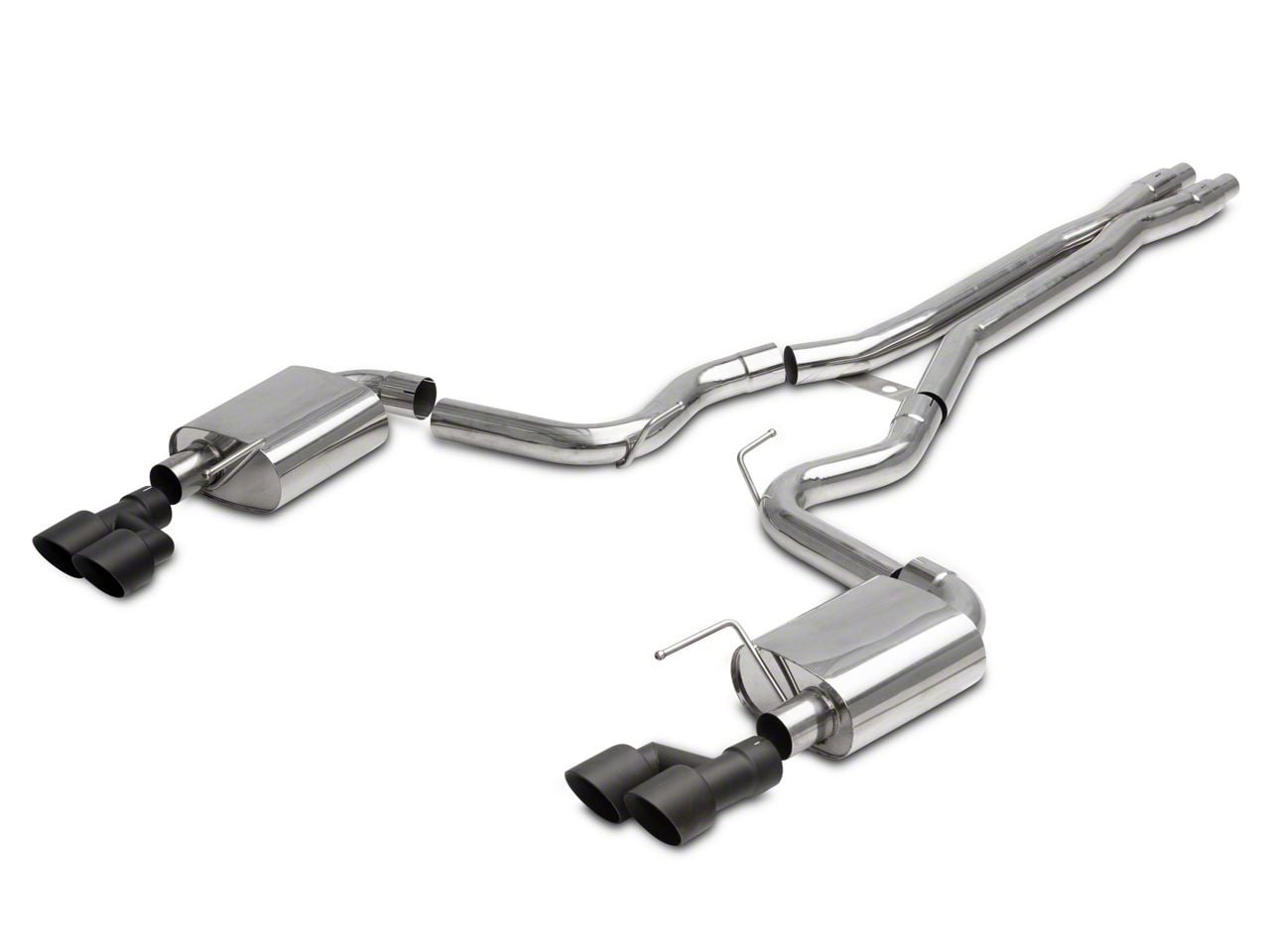 C&L Mustang CatBack Exhaust with Black Tips 412119 (1823 Mustang GT