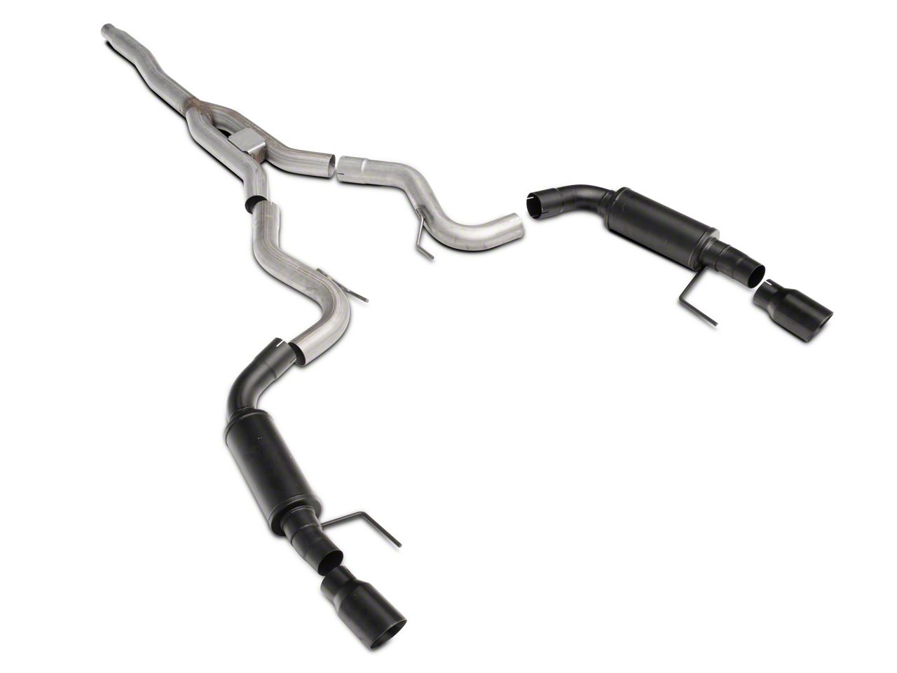 C&L Mustang Sport CatBack Exhaust with Black Tips 412669 (1523