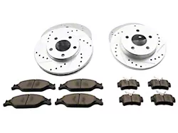 C&L Super Sport Brake Rotor and Pad Kit; Front and Rear (99-04 Mustang GT, V6)