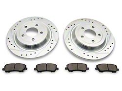 C&L Super Sport Cross-Drilled and Slotted Brake Rotor and Pad Kit; Rear (15-23 Mustang EcoBoost w/o Performance Pack, V6)