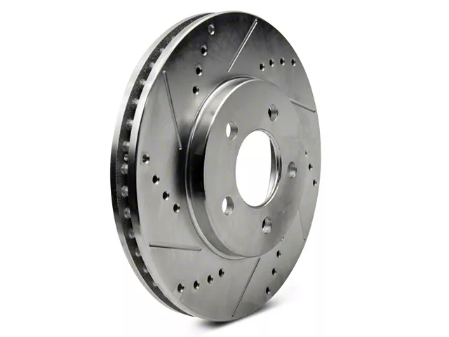 C&L Super Sport Cross-Drilled and Slotted Rotors; Front Pair (05-10 Mustang V6)