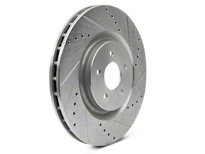 C&L Super Sport Cross-Drilled and Slotted Rotors; Front Pair (11-14 Mustang GT w/ Performance Pack; 12-13 Mustang BOSS 302; 07-12 Mustang GT500)