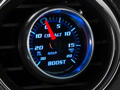 Auto Meter Cobalt Series 2-1/16-Inch Boost/Vacuum Gauge; 30 inHG / 20 PSI; Mechanical (Universal; Some Adaptation May Be Required)