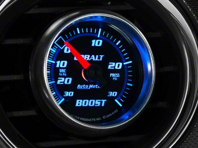 Auto Meter Cobalt Series 2-1/16-Inch Boost/Vacuum Gauge; 30 inHG / 30 PSI; Digital Stepper Motor (Universal; Some Adaptation May Be Required)