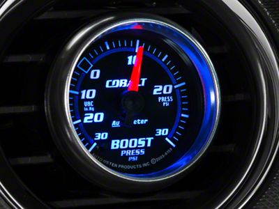 Auto Meter Cobalt Series 2-1/16-Inch Boost/Vacuum Gauge; 30 inHG / 30 PSI; Mechanical (Universal; Some Adaptation May Be Required)