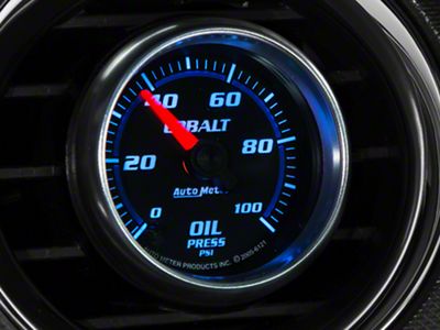 Auto Meter Cobalt Series 2-1/16-Inch Oil Pressure Gauge; 0-100 PSI; Mechanical (Universal; Some Adaptation May Be Required)