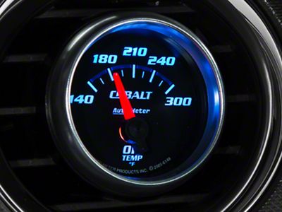 Auto Meter Cobalt Series 2-1/16-Inch Oil Temperature Gauge; 140-300 Fahrenheit (Universal; Some Adaptation May Be Required)