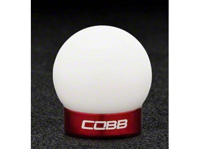 Cobb Manual Shift Knob; White with Race Red (15-25 Mustang, Excluding GT350 & GT500)
