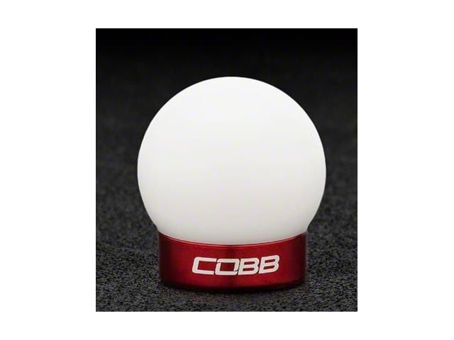 Cobb Manual Shift Knob; White with Race Red (15-24 Mustang, Excluding GT350 & GT500)