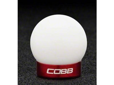 Cobb Manual Shift Knob; White with Race Red (15-24 Mustang, Excluding GT350 & GT500)