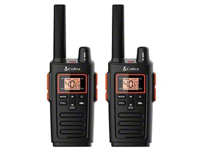 Cobra Weather-Resistant Walkie Talkies; Black and Orange; 2-Pack