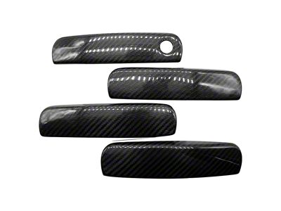 Cobra-Tek Door Handle Covers; Carbon Fiber (17-23 Charger)