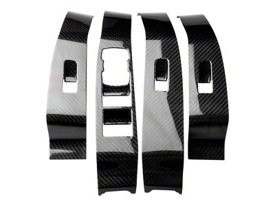 Cobra-Tek Interior Door Button Panel Covers; Carbon Fiber (21-25 Mustang Mach-E)
