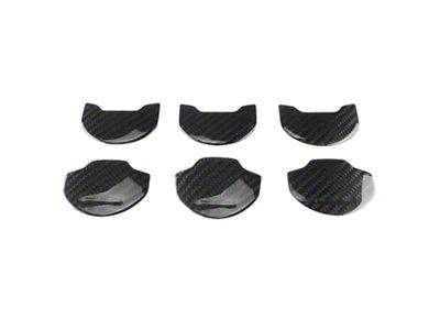 Cobra-Tek A/C Vent Covers; Gloss Black Carbon Fiber (15-23 Mustang)