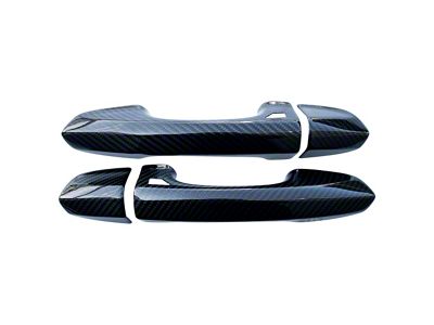 Cobra-Tek Door Handle Covers with Sensor Hole; Gloss Carbon Fiber (15-23 Mustang)