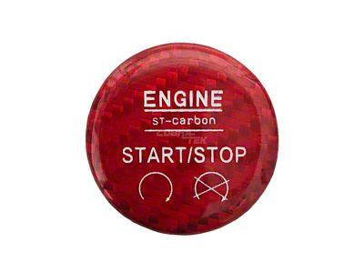 Cobra-Tek Engine Start Up Button; Gloss Red Carbon Fiber (15-17 Mustang)