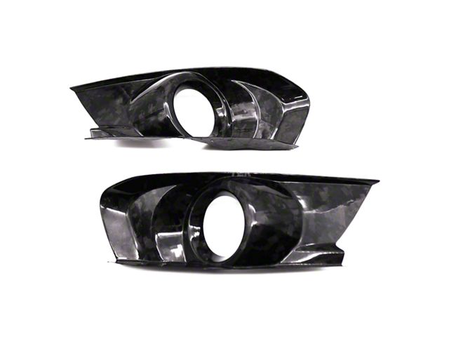 Cobra-Tek Fog Light Covers; Matte Black Carbon Fiber (15-17 Mustang GT, EcoBoost)