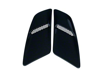 Cobra-Tek Hood Vents; Gloss Black Carbon Fiber (15-17 Mustang GT, EcoBoost)