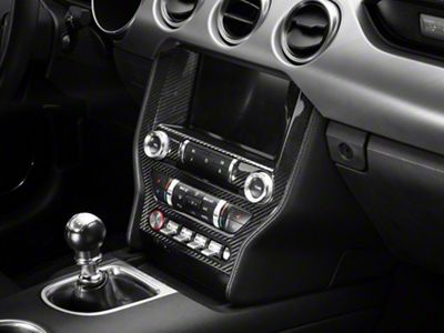 Cobra-Tek Info Dash Center Trim; Gloss Black Carbon Fiber (15-23 Mustang)