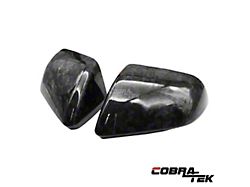 Mirror Covers without Turn Signal Cutouts; Dry Forged Carbon Fiber (24-26 Mustang)