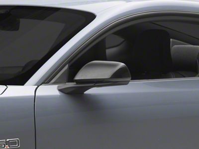 Cobra-Tek Mirror Covers without Turn Signal Cutouts; Dry Carbon Fiber (24-25 Mustang)