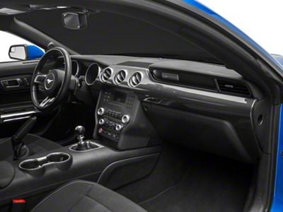 Cobra-Tek Non-Performance Pack Dashboard Center Dash Trim; Gloss Black Carbon Fiber (15-23 Mustang)