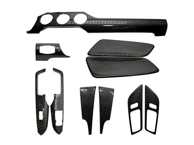 Cobra-Tek Non-Performance Pack Dashboard Trim; Honeycomb Carbon Fiber (15-23 Mustang)