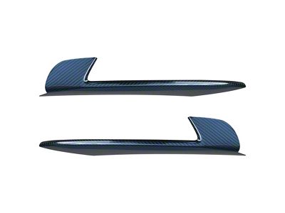 Cobra-Tek Side Fender Trim; Gloss Black Carbon Fiber (15-20 Mustang GT350)