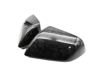 Cobra-Tek Side View Mirror Covers without Turn Signal Openings; Forged Carbon Fiber (15-23 Mustang)