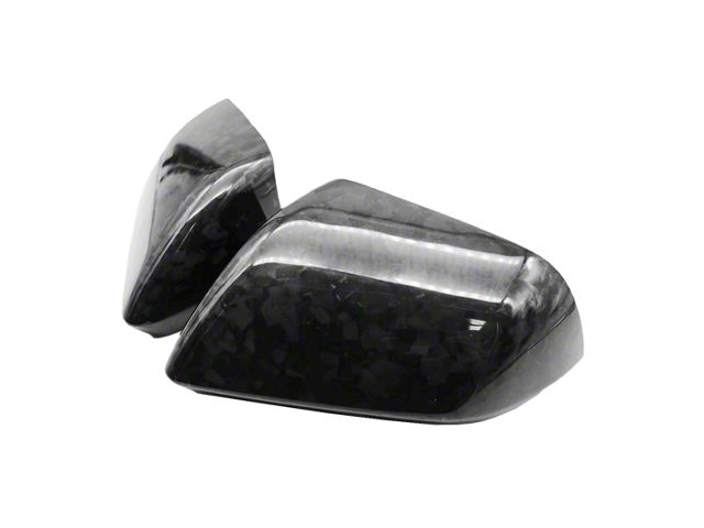 Cobra-Tek Side View Mirror Covers with Turn Signal Openings; Forged Carbon Fiber (15-23 Mustang)