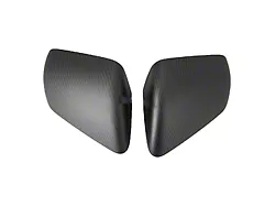 Cobra-Tek Side View Mirror Covers without Turn Signal Openings; Matte Black Carbon Fiber (15-23 Mustang)