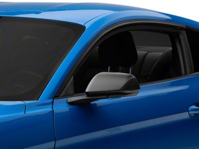 Cobra-Tek Side View Mirror Covers without Turn Signal Openings; Gloss Black Carbon Fiber (15-23 Mustang)