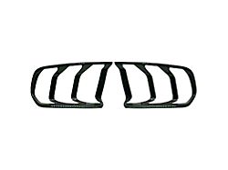 Cobra-Tek Tail Light Covers; Gloss Black Carbon Fiber (15-17 Mustang; 18-20 Mustang GT350)